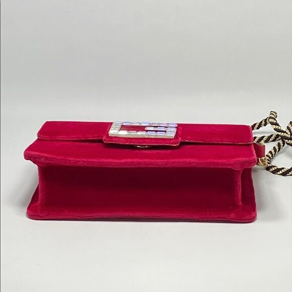 Gucci red Broadway velvet crystal G shoulder bag - Picture 5 of 16